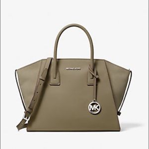 Avril Large Leather Top-Zip Satchel